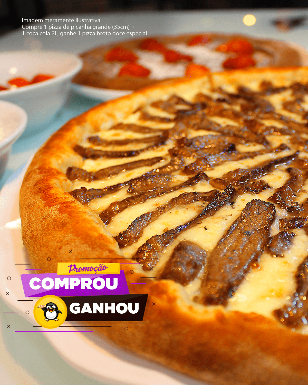 promoção comprou ganhou pizzaria ártico